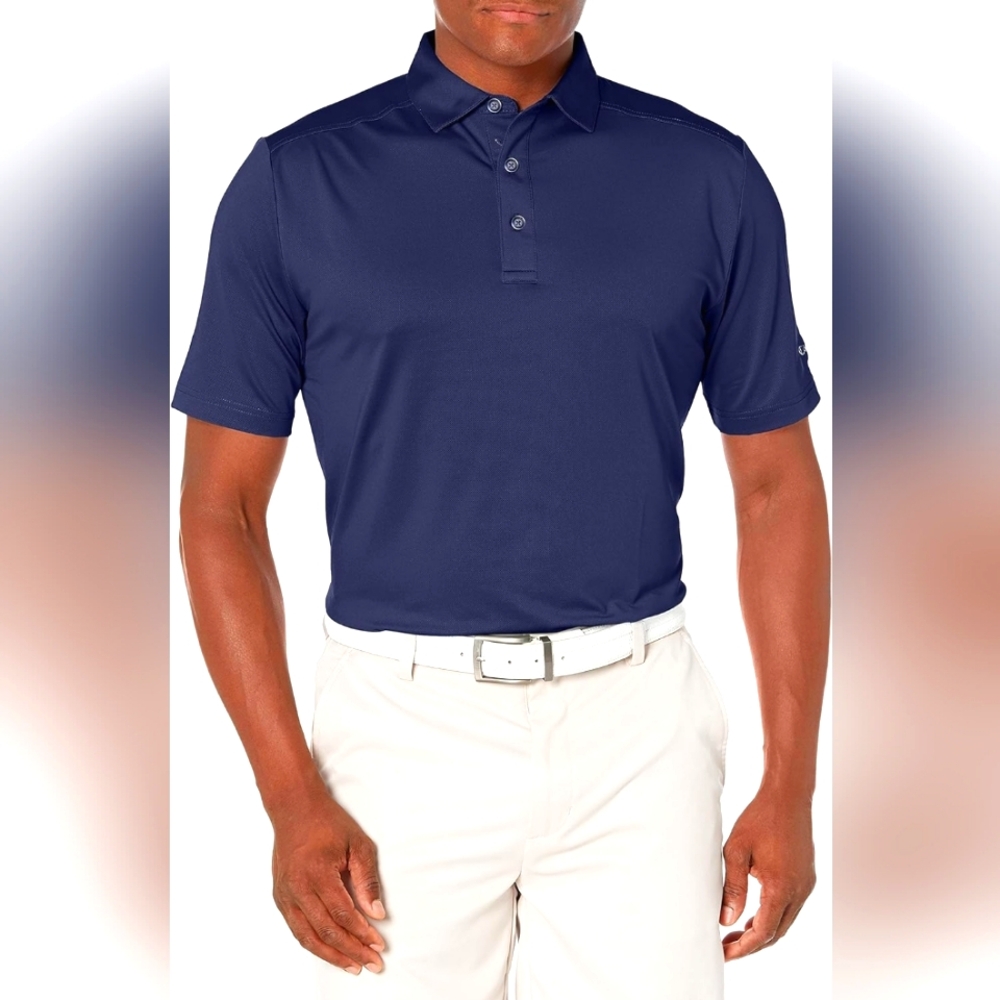 Callaway Polo Shirt Navy Blue Opti Dri Short Sleeve Active Sport Size XL